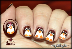 Penguin nails to brighten up a slow day.