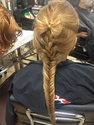 Princess into a fishtail with a bow to top it off