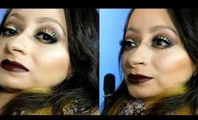 Fall inspired Makeup look with Dark lips