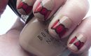 Chic Red and Black Bow Nail Art