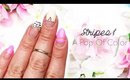 Stripes & A Pop Of Color Nail Art | Spring 2017 ♡
