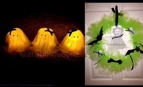 DIY Halloween Ghost & Bats Wreath - Fantasmita De El Dia De Las Brujas