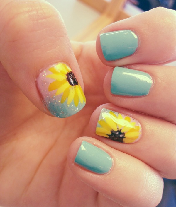 Sunflower nails | Mm L.'s Photo | Beautylish