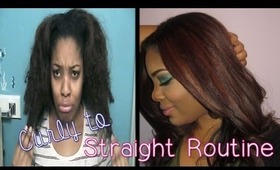 Natural Hair| From Curly to Straight Routine