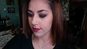 Used Mary Kay coal and vice 3 eye shadows and nyx Copenhagen matte lip cream and nyx lip liner in prune