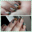 Neon leopard print nails