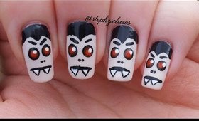 Easy Dracula / Vampire Nail Art Tuorial For Halloween