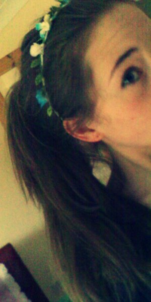 blue flower hair band<3