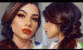 Full Coverage WARM Makeup Tutorial! + Easy Ponytail Updo Hairstyle!
