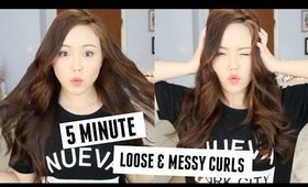 How To: 5 Minute Loose & Messy Curls ♡