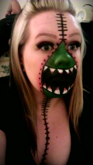 Evil green monster inside me for Halloween