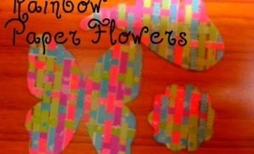 ♥ How to make Rainbow Paper Flowers for your Scrapbook ( • ◡ • ) ♥