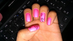 I love this hot pink nail polish