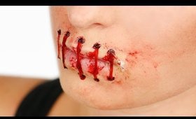 STITCHED MOUTH SFX MAKEUP FOR HALLOWEEN / HalloweenXTRA 5