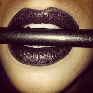 Just used black gel liner to line and fill in my lip..