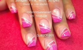 Easy Pink Stripe Nail Art