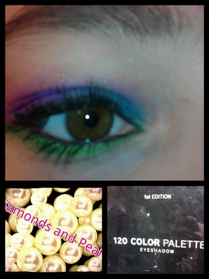 multi color eyeshadow and mascara