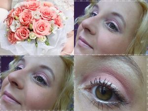 a bridal look in peach colors- the trend color of the summer!