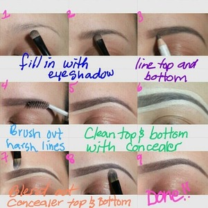 This is my absolute favorite ways I like to do my brows using eye shadow and concealer with a little brow pencil. 
ENJOY 