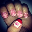 pink xmas nails 