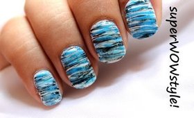 Cool Blue ✦ Fanning Brush Easy Nail Designs For Beginners ✦ Easy Nail Art Tutorial