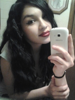 First time trying a red lip (: