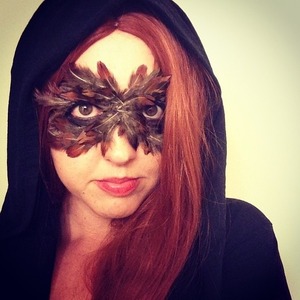 I recreated my mask look for a friend's photography project. Feathers are attached with NYX lash adhesive. 