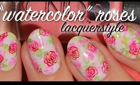 Abstract "Watercolor" Roses (Using Nail Polish) | Lacquerstyle