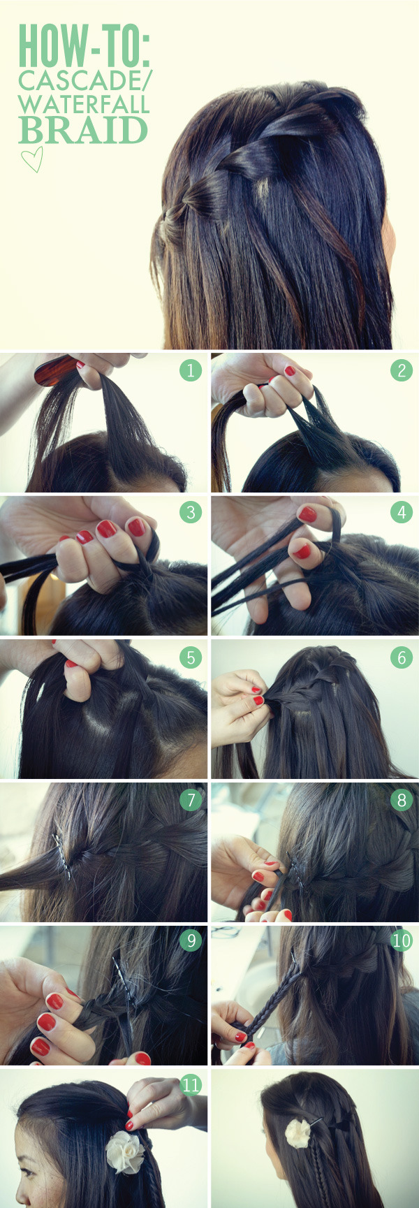 How to do a Waterfall Braid - YouTube