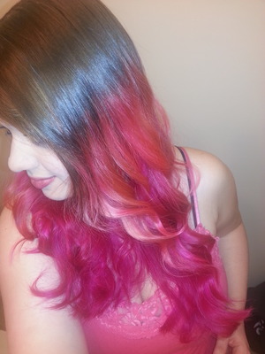 My new hair- brown into pink ombre. Love it! 