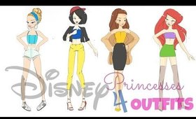 4 OUTFITS For DISNEY PRINCESSES | 2016 STYLE