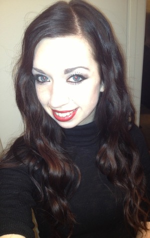 First time using red lip stick!
