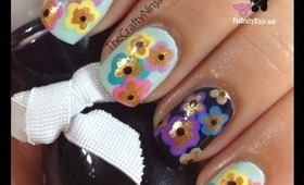 Spring Flower Nails by The Crafty Ninja