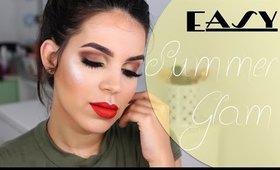 Easy Natural Eye with Red Lips | Summer Glam Tutorial