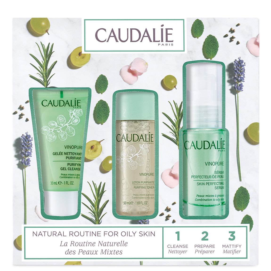 Caudalie Vinopure Natural Routine for Oily Skin Set alternative view 1 - product swatch.