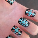 Tribal Turquoise Jewellery-Inspired Nails