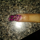 Pink Feathered Nail Design