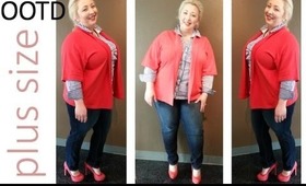 Plus Size OOTD | Blue Stripes, Diamonds & Red Platform Heels