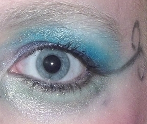 Frosted eye make-up. I did this for my little sister who was wanting to take crazy pictures. 