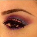 Purple pink and blue with some glitter :) 