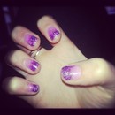 Purple sparkle/gradient nails
