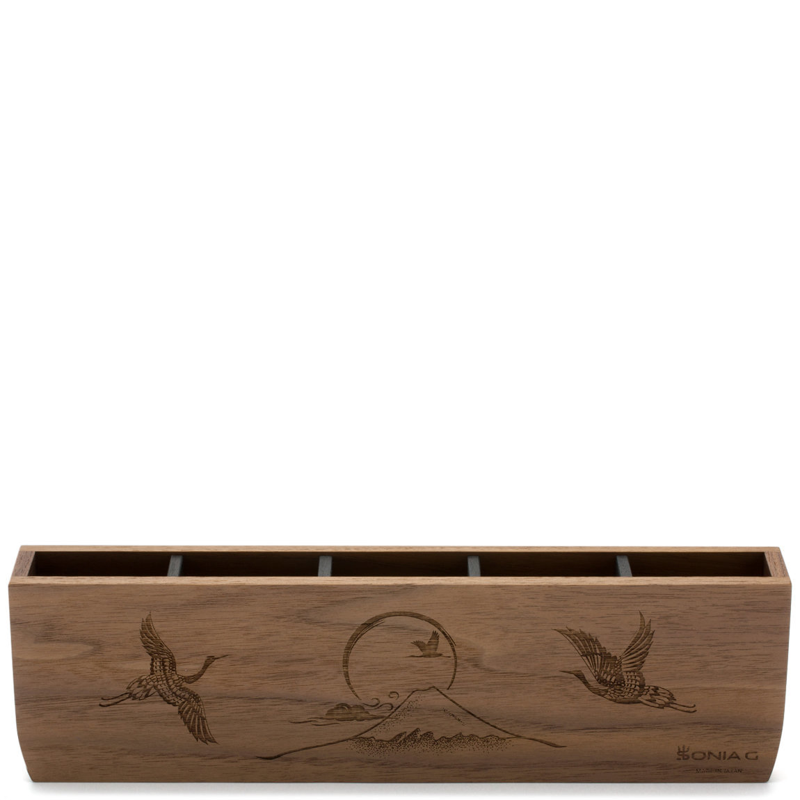 Sonia G. Cranes Over Mt. Fuji Wooden Brush Holder alternative view 1 - product swatch.
