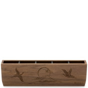 Sonia G. Cranes Over Mt. Fuji Wooden Brush Holder