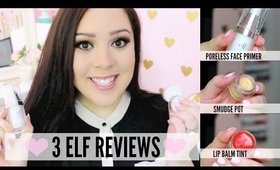 3 ELF REVIEWS | Lip Balms Tints, Smudge Pots, and Poreless Face Primer