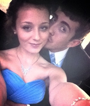 Boyfriend and I in the limo on our way to prom ;*