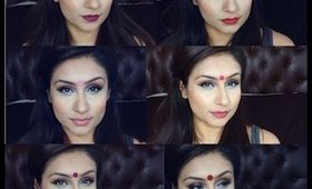 How to Indian Pakistani Smokey eyes for big & small eyes with 4 lip colours || Raji Osahn