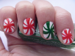 Christmas Peppermint Nails, December 11 2011