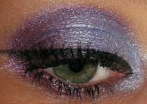 All Virus Insanity eyeshadows from www.virusinsanity.com

From inner to outer corner:
Smoked Lilac, Lafayette, Punky Purple

Bottom eyeliner:
Punky Purple