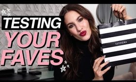 TESTING MY SUBSCRIBERS FAVORITE MAKEUP! OMG! | Jamie Paige