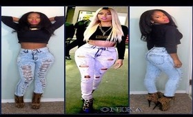 LOOK FOR LESS | Nicki Minja Inspired Destroyed Jeans & Leopard Boots